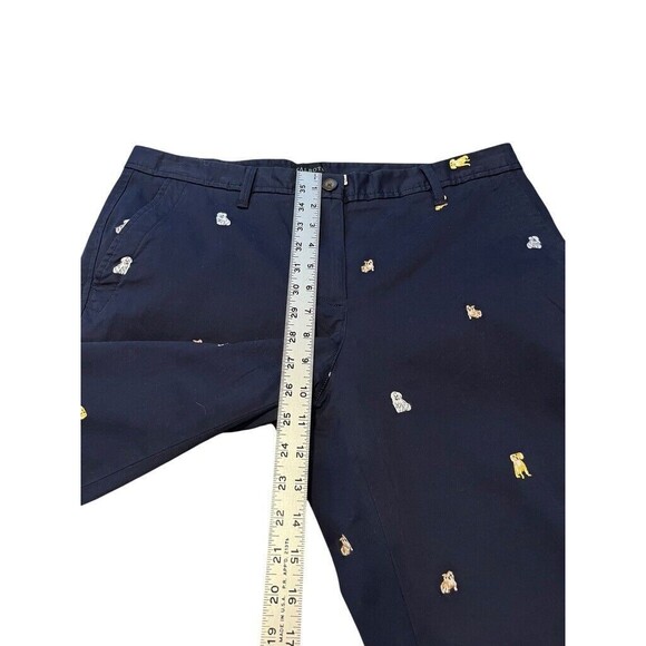 Talbots Women's Size 8 Pants Relaxed Chino Ankle Embroidered Dog Blue Office - Picture 7 of 8